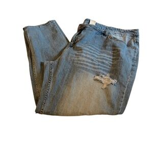 H&M Womens Denim Jeans Size 24 Medium Wash Distressed Stretch